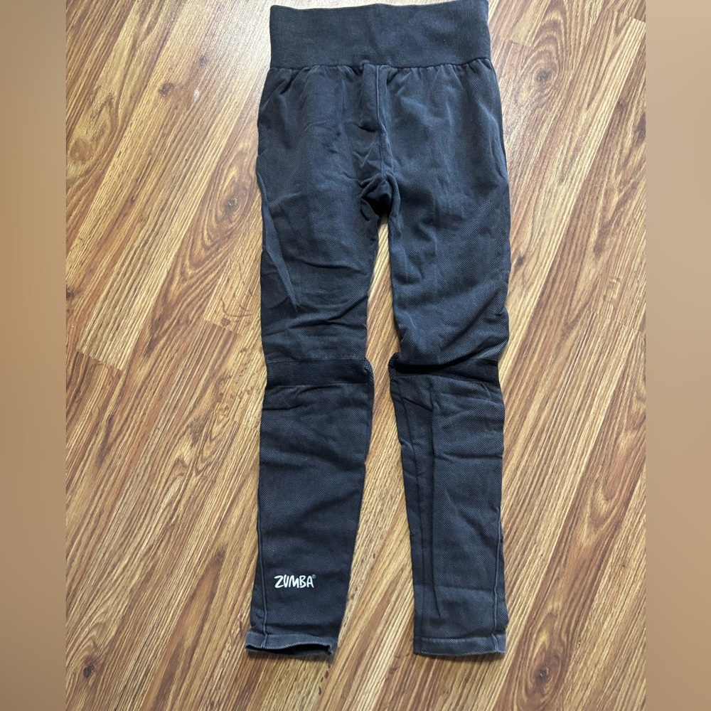 Navy/Black Distressed Zumba Leggings - Picture 3 of 4